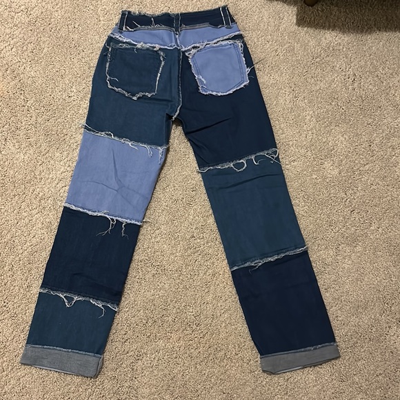 Patchwork multi colored jeans - Picture 2 of 3